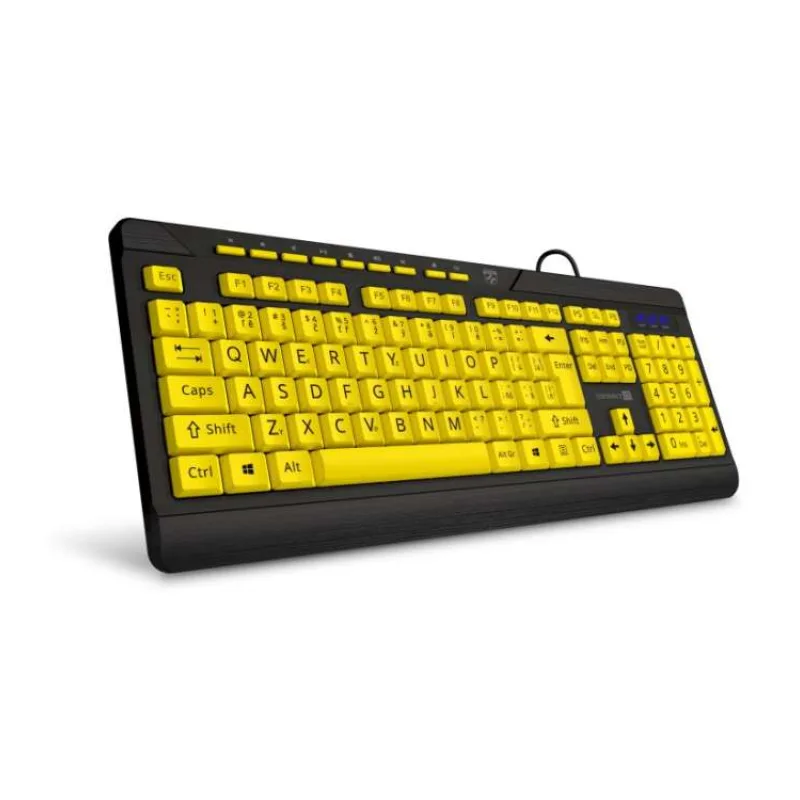 CONNECT IT FOR HEALTH CONTRAST klávesnice s velkým fontem, USB, CZ + SK verze, ŽLUTÁ/ČERNÁ (CKB-4400-CS)