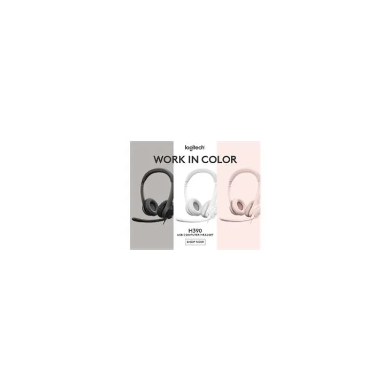 Logitech® H390 USB Headset - USB- ROSE (981-001281)