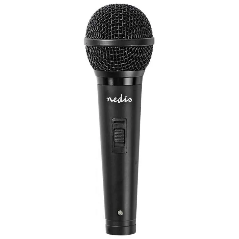 NEDIS kabelový mikrofon/ Kardioid/ odnímatelný kabel 5m/ 600 Ohm/ -72 dB/ jack 6.35 mm/ vypínač/ ABS/ černý (MPWD25BK)