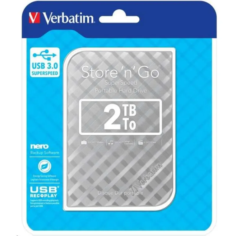 VERBATIM Store´n´ Go 2,5" GEN2 2TB USB 3.0 stříbrný (53198)