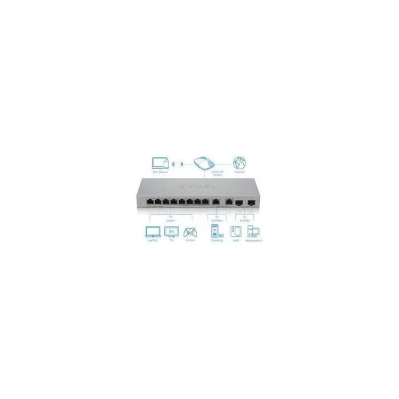 Zyxel XGS1250-12 v2, 12-Port Gigabit webmanaged Desktop Switch with 8 port 1G + 3-Port MultiGig 1/2.5/5/10G + 1-Port SFP (XGS1250-12-ZZ0102F)