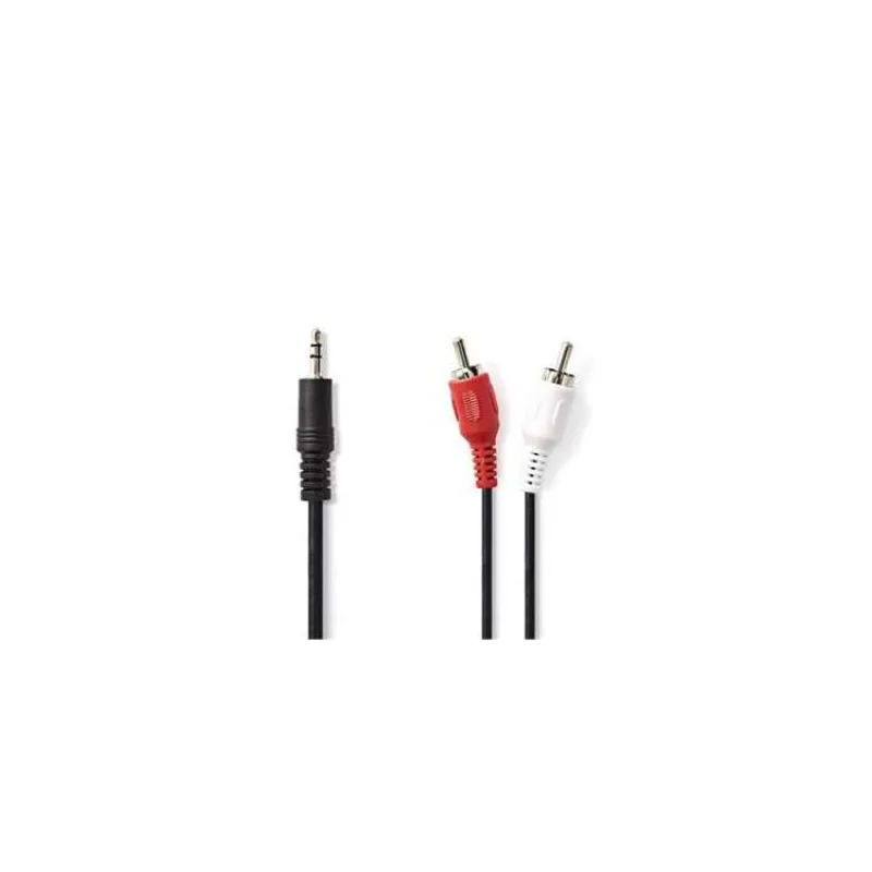 Nedis CAGB22200BK15 - Stereofonní Audio Kabel | 3,5mm Zástrčka - 2x RCA Zástrčka | 1,5 m | Černá barva (CAGB22200BK15)