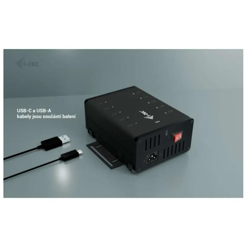i-tec USB-C/USB-A Metal Charging+Data HUB, 15W per port, 10x USB-C, 180W (CACHRGHUB10C)