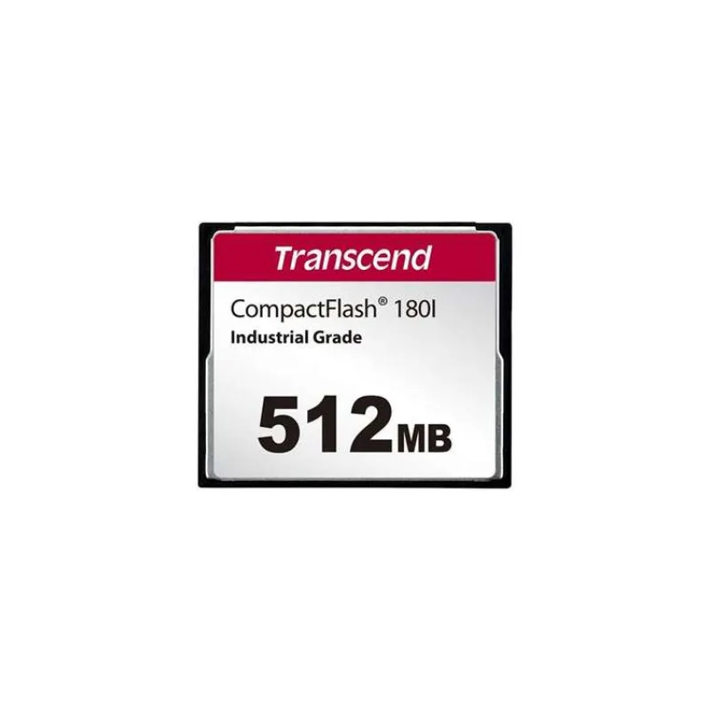 Transcend 512MB INDUSTRIAL TEMP CF180I CF CARD, (MLC) paměťová karta (SLC mode), 85MB/s R, 70MB/s W (TS512MCF180I)