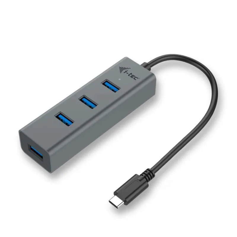 i-tec USB HUB 3.1 Type C METAL/ 4 porty/ USB 3.0/ šedý (C31HUBMETAL403)