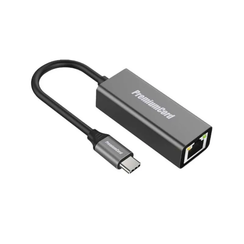 PremiumCord Převodník USB-C na Gigabit konektor RJ45 (ku31ether02)