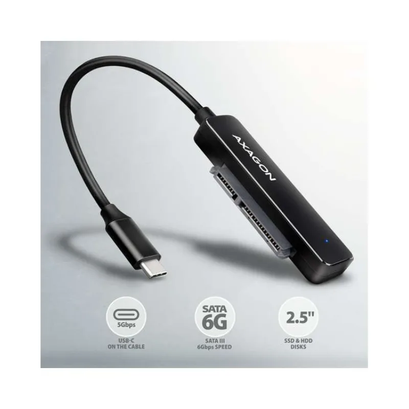 AXAGON USB-C SLIM adaptér pro 2,5" SATA disk / ADSA-FP2C / USB 3.2 Gen1 / SATA 6G / 0,2m (ADSA-FP2C)