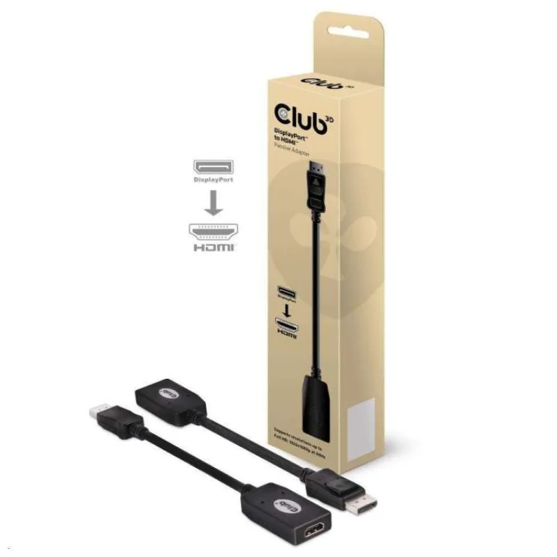 Club3D Pasívny adaptér DisplayPort 1.1 na HDMI 1.3 (M/F), 24cm (CAC-1001)