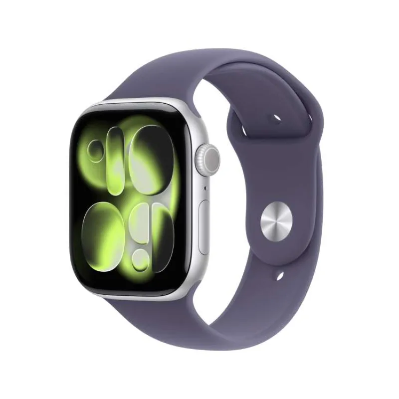 Apple Watch Series 11 GPS + Cellular 46mm Strieborný hliník s hmlisto fialovým športovým remienkom - S/M (MFCP4WF/A)