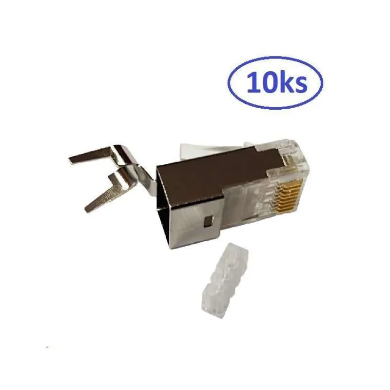 Konektor STP RJ45 (8p8c), Cat6A, 50µm, skládaný, drát - 10 ks (RJ45FTPCAT6A/10)