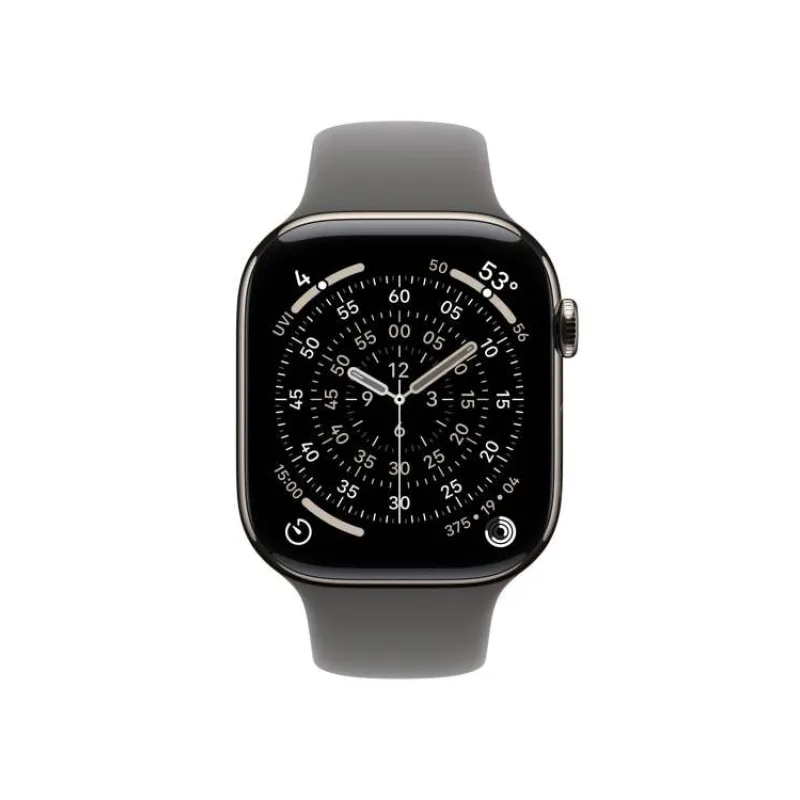 Apple Watch Series 11 GPS + Cellular 42mm Prírodný titán s kamenno sivým športovým remienkom - S/M (MF8M4WF/A)