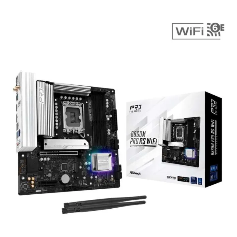 ASRock MB Sc LGA1851 B860M Pro RS WiFi, Intel B860, 4xDDR5, 1xDP, 1xHDMI, WiFi, mATX (B860M Pro RS WiFi)