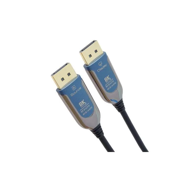 PremiumCord 8K Optický DisplayPort 1.4 přípojný kabel M/M, zlacené konekt. 20m (kport12-20)