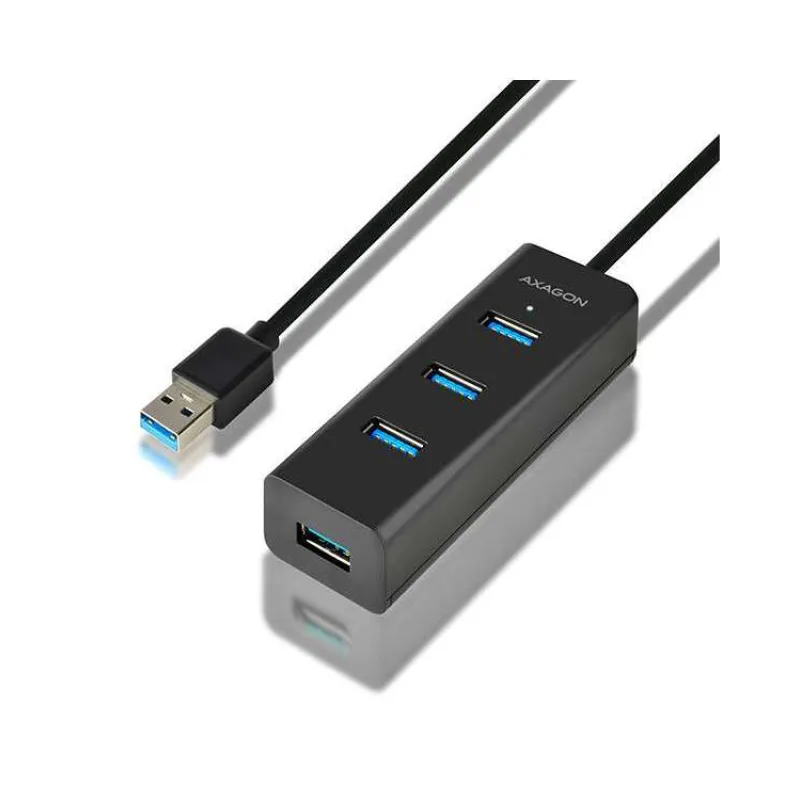 AXAGON HUE-S2BL, 4x USB3.0 CHARGING hub 1.2m kabel, micro USB nap. konektor (HUE-S2BL)