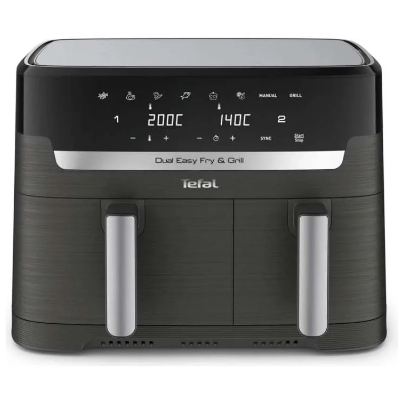 Tefal Dual Easy Fry & Grill 2v1 Horkovzdušná fritéza, Černá (EY905B10)