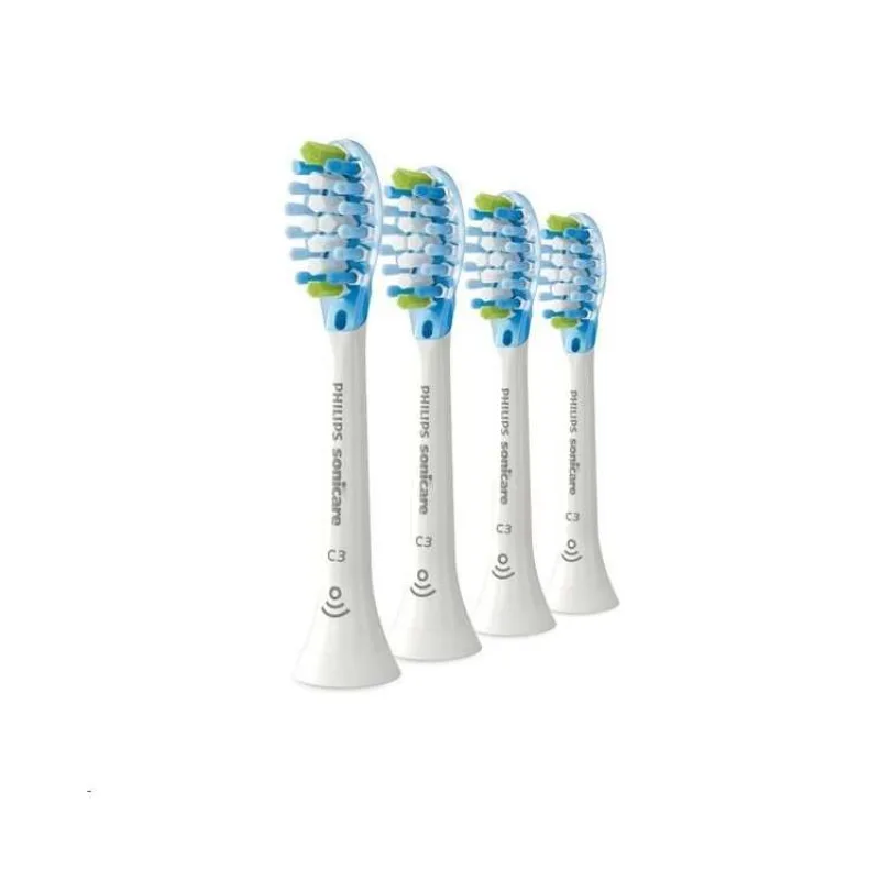 Philips HX9044/17 Sonicare C3 Premium Plaque Control, náhradní hlavice, standardní velikost, 4 kusy, nasazovací, bílá (HX9044/17)