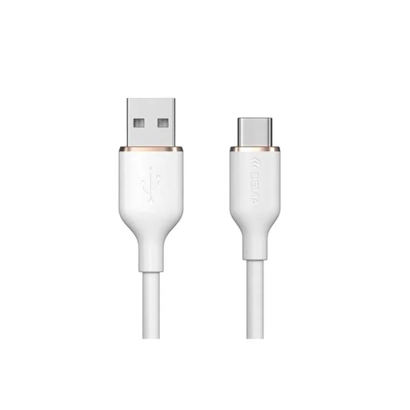 Devia kábel USB-A to USB-C Jelly Series Silicone Cable 1.2m - White (6938595386626)