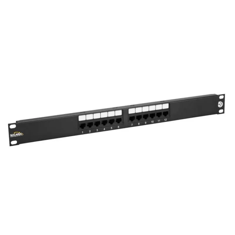 Solarix 19" Patch panel 12 x RJ45 CAT5E UTP 150 MHz černý 1U, SX12-5E-UTP-BK (24000120)
