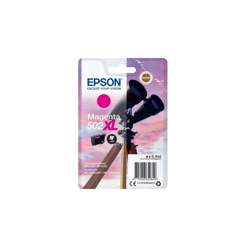 EPSON singlepack,Magenta 502XL,Ink,XL (C13T02W34010)