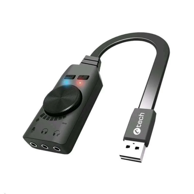 C-TECH PC externí zvuková karta SC-7Q, USB, 7.1 surround sound, audio switch (SC-7Q)