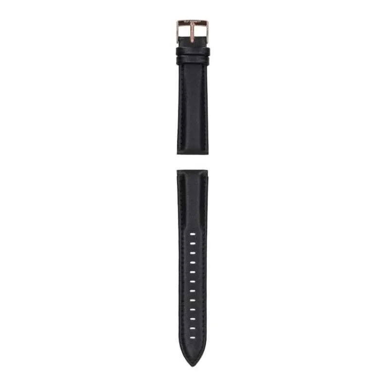 Garett univerzální řemínek 20 mm, černý se zlatým zapínáním, ekokůže (STRAP_GLD_BLK_LTH_20MM)