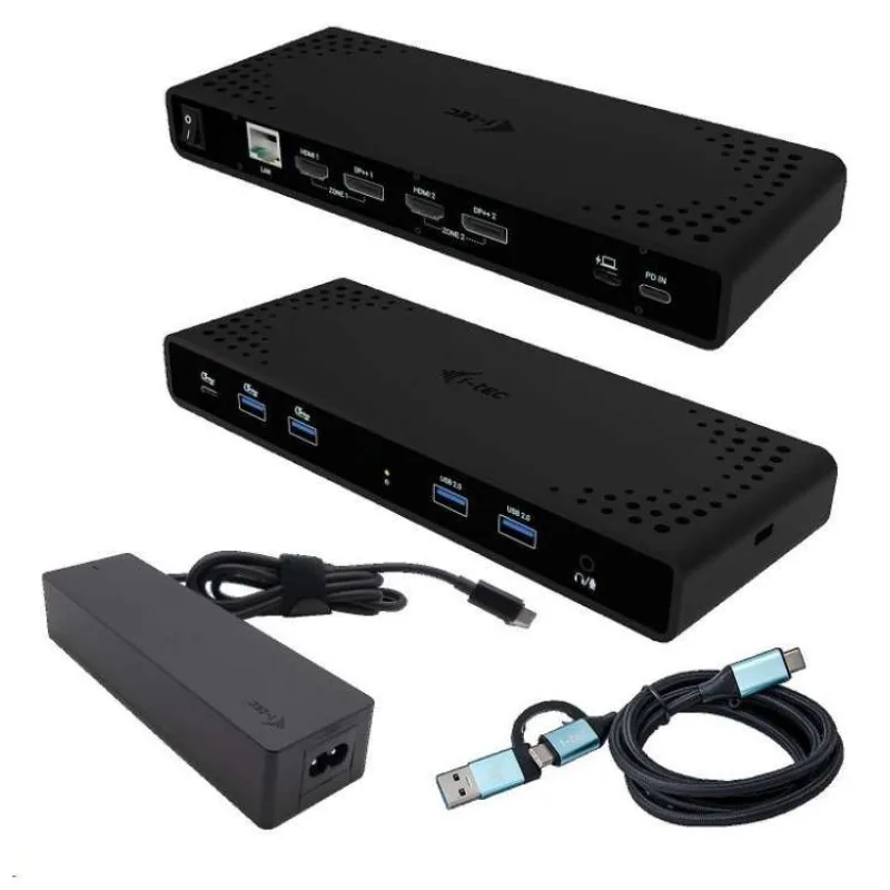 I-tec Universal Dual 4K Display Docking Station, Power Delivery 85W + i-tec USB-C Charger 100W (CADUA4KDOCKPDB100)