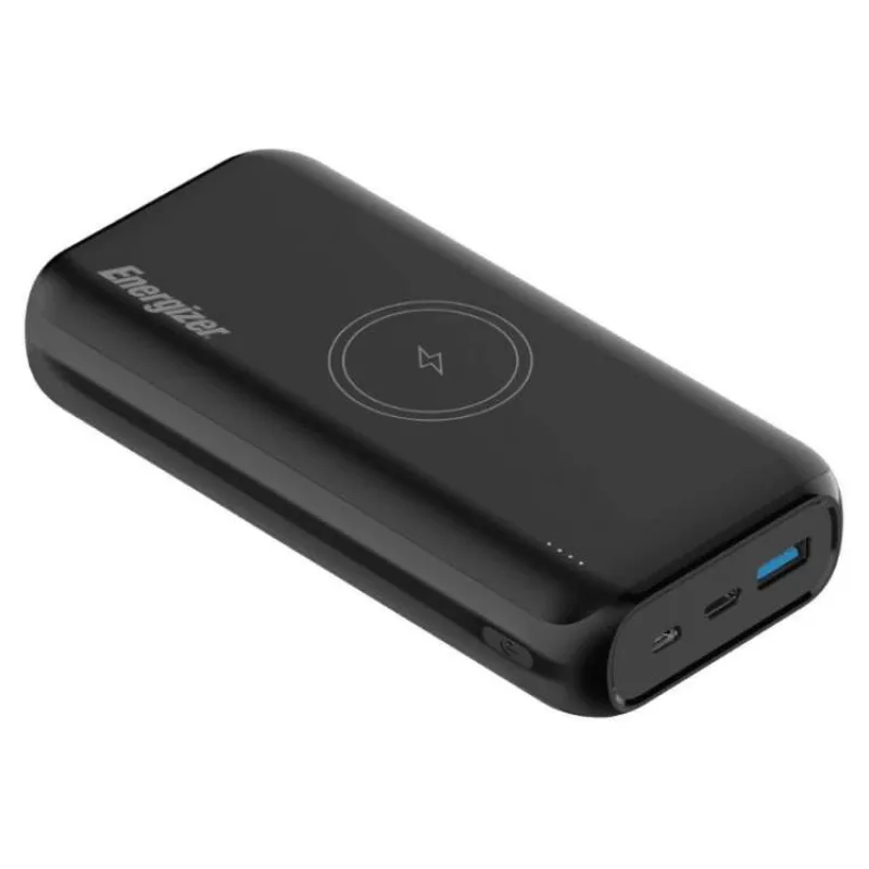 Energizer powerbanka QE20009PQ 20000mAh,, Power Delivery, bezdrátové nabíjení, černá (QE20009PQ)