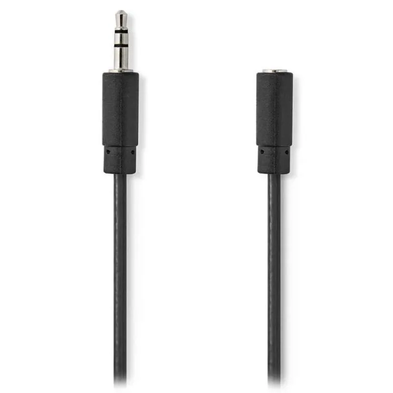NEDIS prodlužovací stereo audio kabel s jackem/ zástrčka 3,5 mm - zásuvka 3,5 mm/ černý/ bulk/ 1m (CAGL22050BK10)