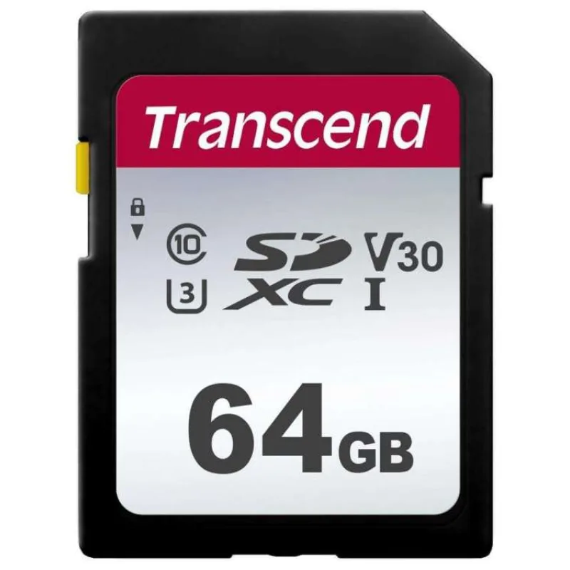 Karta TRANSCEND SDXC 64GB 300S, UHS-I U3 V10 (R:100/W:25 MB/s) (TS64GSDC300S)
