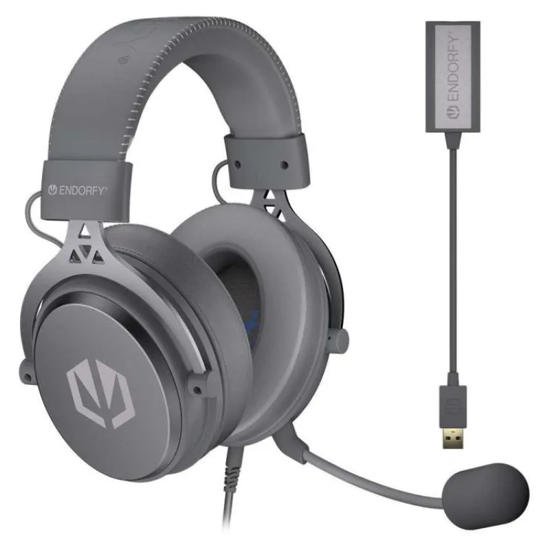 Endorfy headset VIRO Plus USB / drátový / s odnímatelným mikrofonem / USB / šedý (EY1A013)