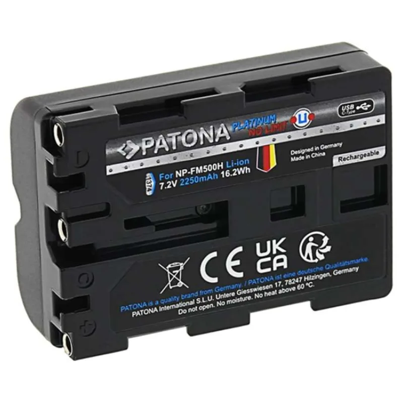PATONA baterie pro foto Sony NP-FM500H 2250mAh Li-Ion Platinum USB-C nabíjení (PT1374)