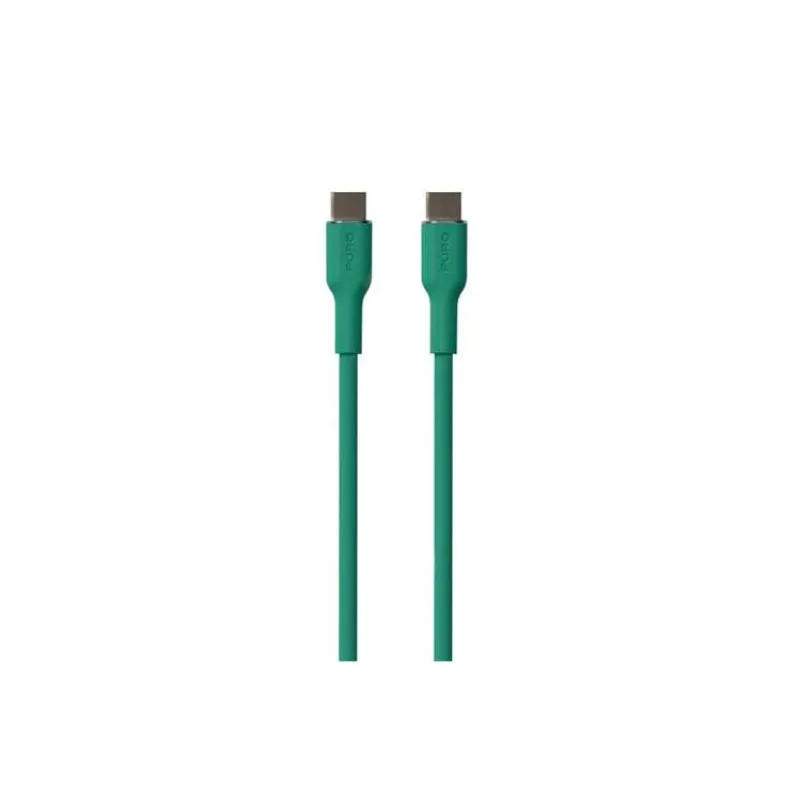 Puro kábel Soft Silicone Cable USB-C to USB-C 1.5m - Dark Green (PUUSBCUSBCICONDKGRN)