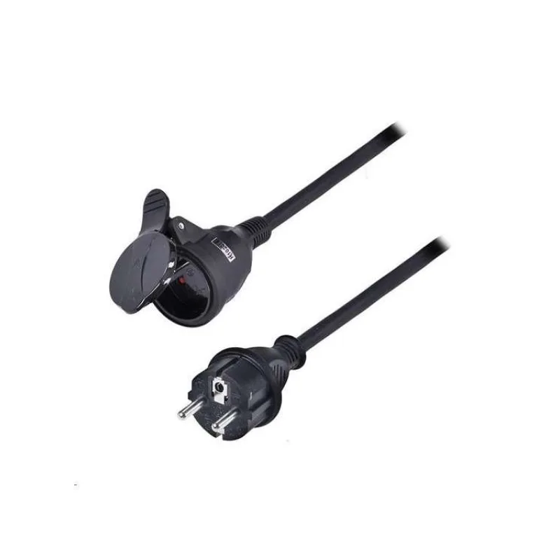 Solight predlžovací prívod - spojka, 1 zásuvka, čierna, gumová, 5m (PS30)