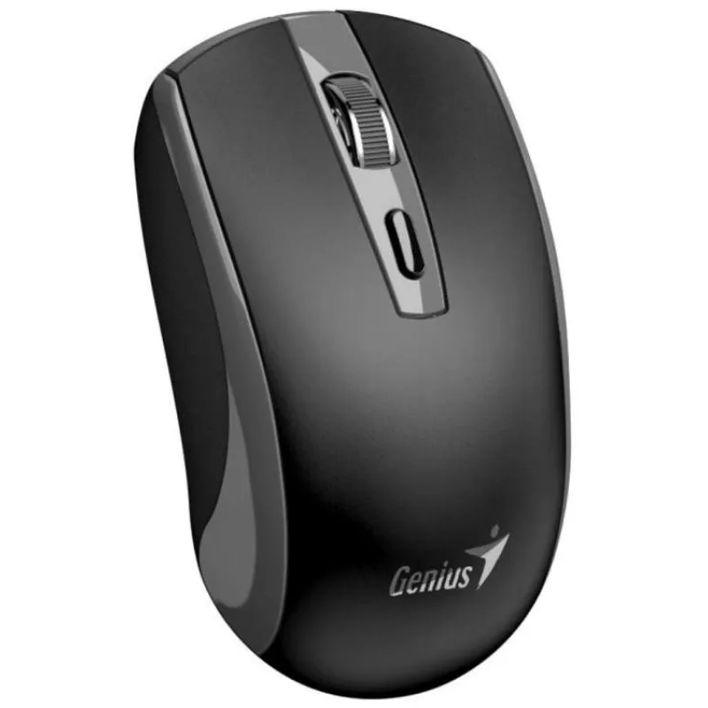 Genius ECO-8150 Myš, bezdrátová, optická, 1200DPI, 4 tlačítka, Copilot, 2,4GHz, USB-A dongle, USB-C nabíjení, černo-šedá (31030045402)