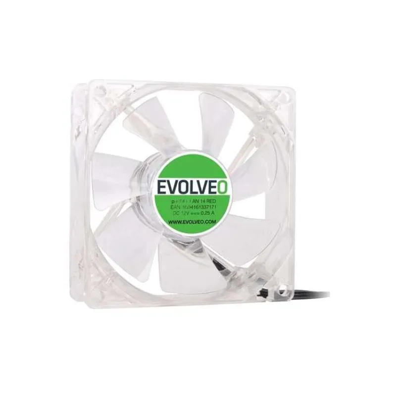 EVOLVEO ventilátor 140mm, LED červený (FAN 14 RED)