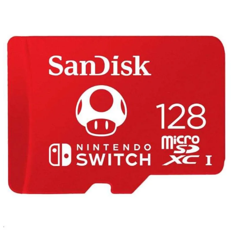 SanDisk MicroSDXC karta 128GB for Nintendo Switch (R:100/W:90 MB/s, UHS-I, V30,U3, C10, A1) licensed Product,Super Mario (SDSQXAO-128G-GNCZN)