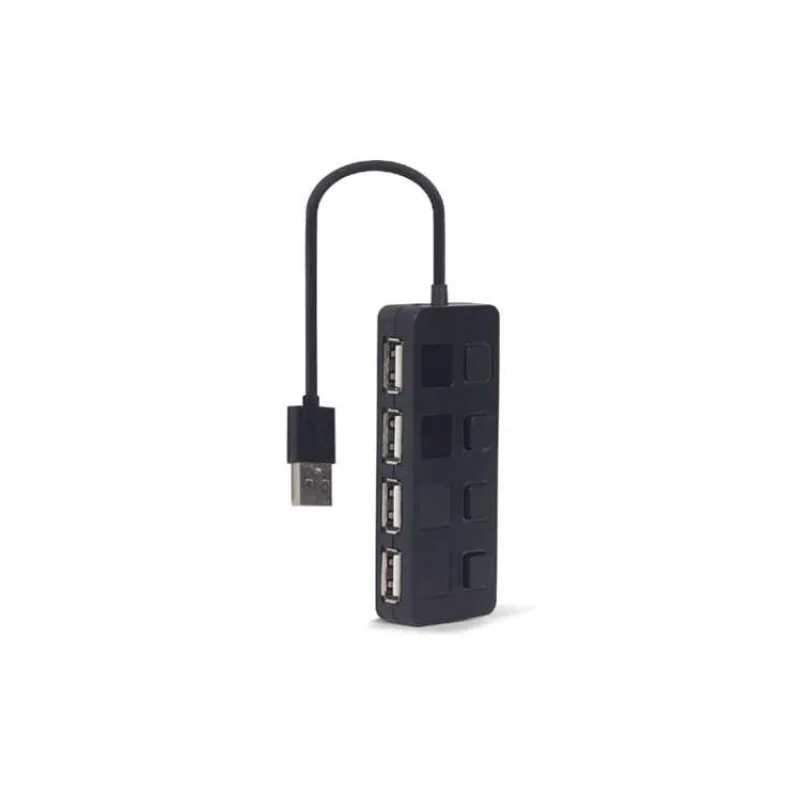 GEMBIRD USB 2.0 4portový hub s vypínači – černý (UHB-U2P4-05)