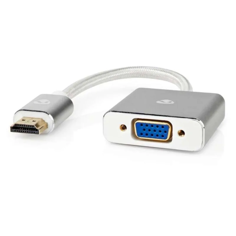NEDIS PROFIGOLD adaptér HDMI/VGA/ konektor HDMI - VGA zásuvka/ hliník/ stříbrný/ BOX/ 20cm (CCTB34900AL02)