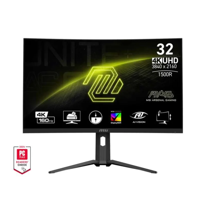 MSI MAG 321CUP QD-OLED Gaming monitor 31,5" QD-OLED zakřivený/UHD/165Hz/0,03ms/2xHDMI/DP/USB-C/výšk.nast./černá (MAG 321CUP QD-OLED)