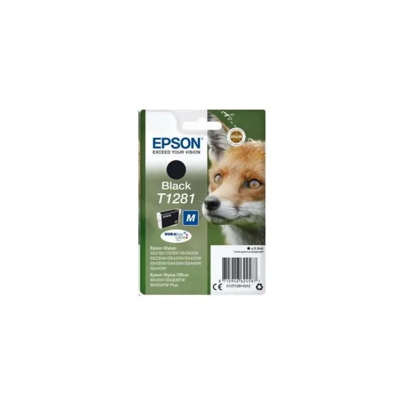 Atrament EPSON čierny Singlepack "Fox" Black T1281 DURABrite Ultra Ink (5,9 ml) (C13T12814012)