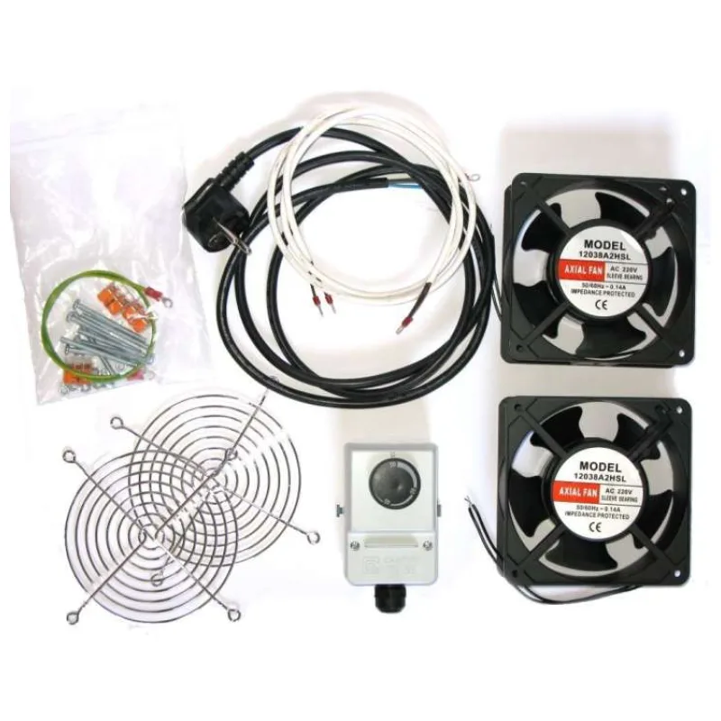 XtendLan Ventilace pro nástěnné rozvaděče, termostat, 2 ventilátory,napáj.kabel, spoj. materiál (SFAN-WM-2FT)