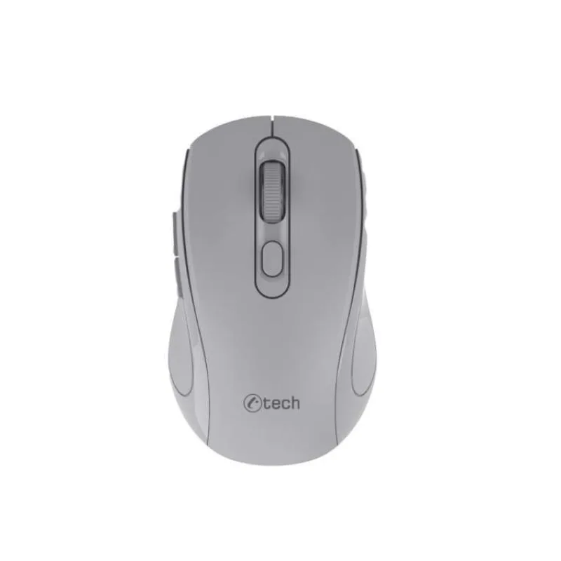 Myš C-TECH WLM-12 Dual mode, bezdrôtová, BT5.0 + 2,4 GHz, 1600DPI, 6 tlačidiel, USB nano receiver, šedá (WLM-12GR)