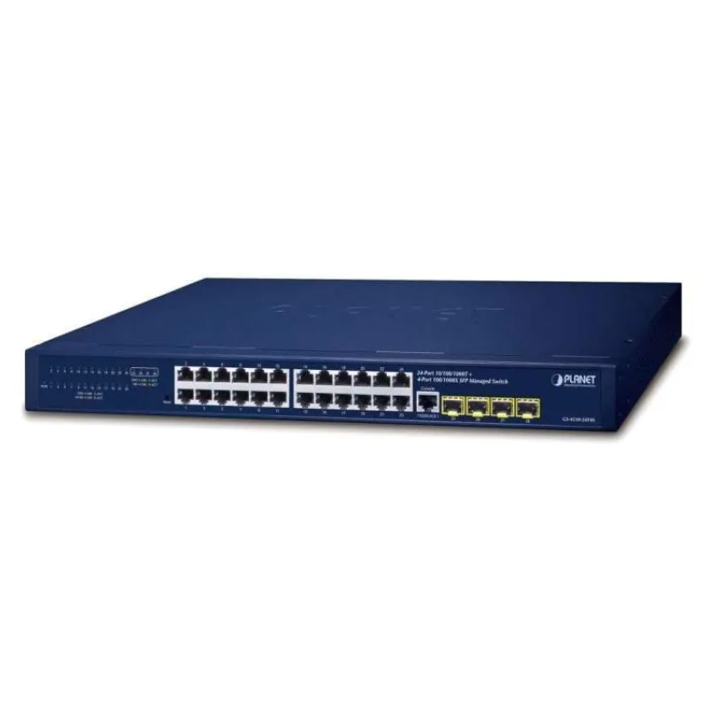 Planet GS-4210-24T4S L2 switch, 24x1Gb, 4x1Gb SFP, QoS, fanless (GS-4210-24T4S)