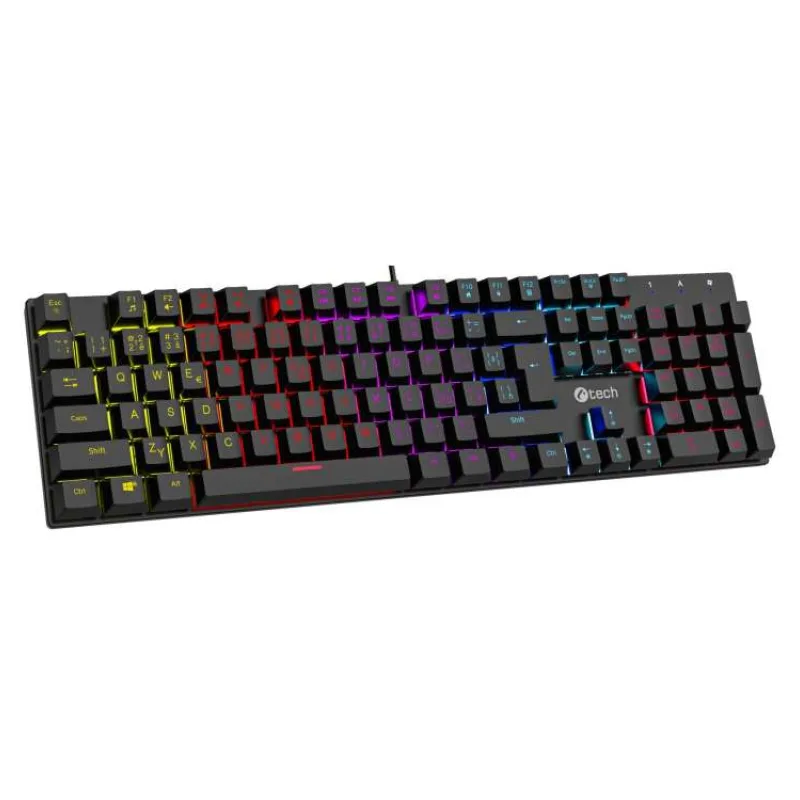 C-TECH mechanická klávesnice Morpheus, casual gaming, CZ/SK, červené spínače, RGB podsvícení, USB (GKB-11)