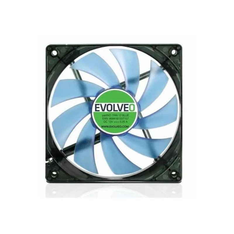 EVOLVEO 12L1BL ventilátor 120mm, 4 LED modré, 3pin (FAN 12 BLUE)