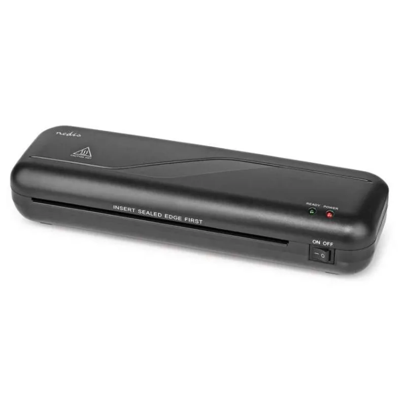 NEDIS laminátor/ formát A4/ laminovací šířka 230 mm/ fólie 125 mic/ automatické vypnutí/ teplý proces/ černý (LAMI112BK4)