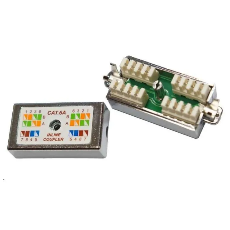 Spojovací box FTP Cat6A narážecí, stříbrná (C6AFTPSPOJ)