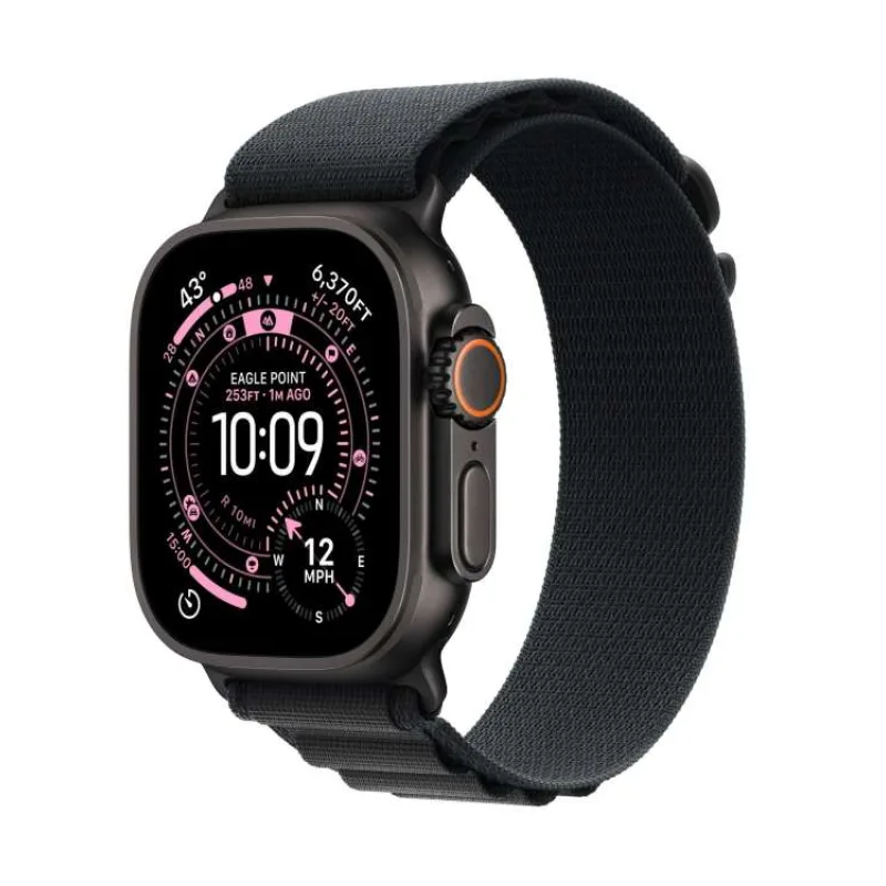 Apple Watch Ultra 3 GPS + Cellular 49mm Black Titanium Case with Black Alpine Loop - Medium (MF0V4QC/A)