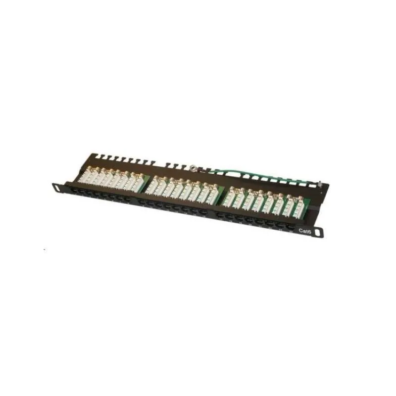 XtendLan Patch panel 19", 0.5U, 24 portů UTP RJ-45, Cat6, černý, LSA (XL-PP19-24U6-U)