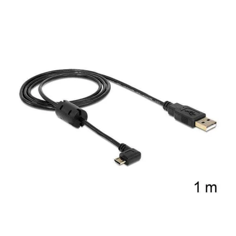 Delock kabel USB 2.0 A samec USB micro B samec, pravoúhlý 270°, 1m (83250)